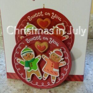 Hallmark 2014 Sweet on You Gingerbread Man Plate Christmas Ornament